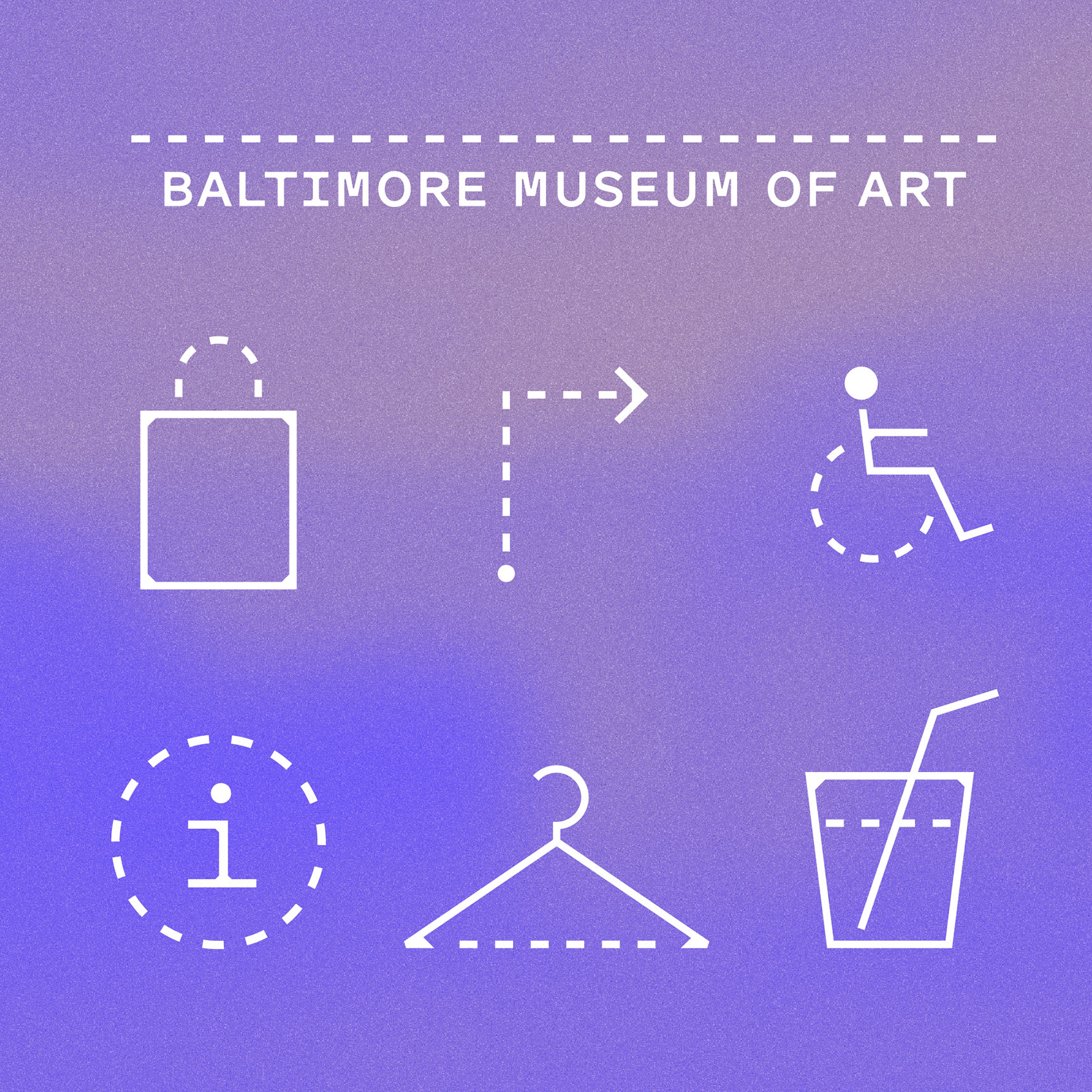 Baltimore Museum of Art brand identity, logo and wayfinding icons