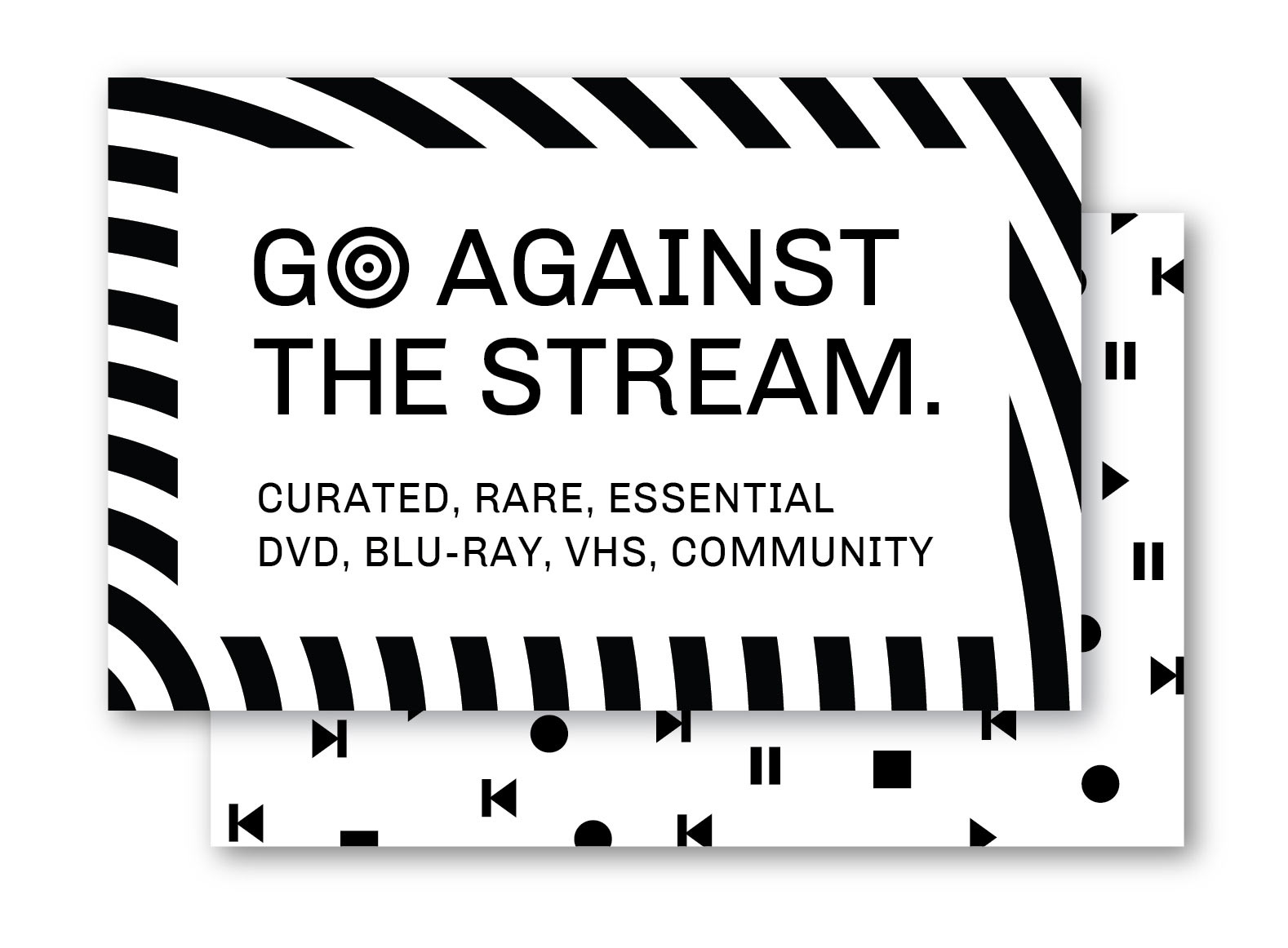Go against the stream. Beyond Video brand identity and logo for contemporary video store and lending library
