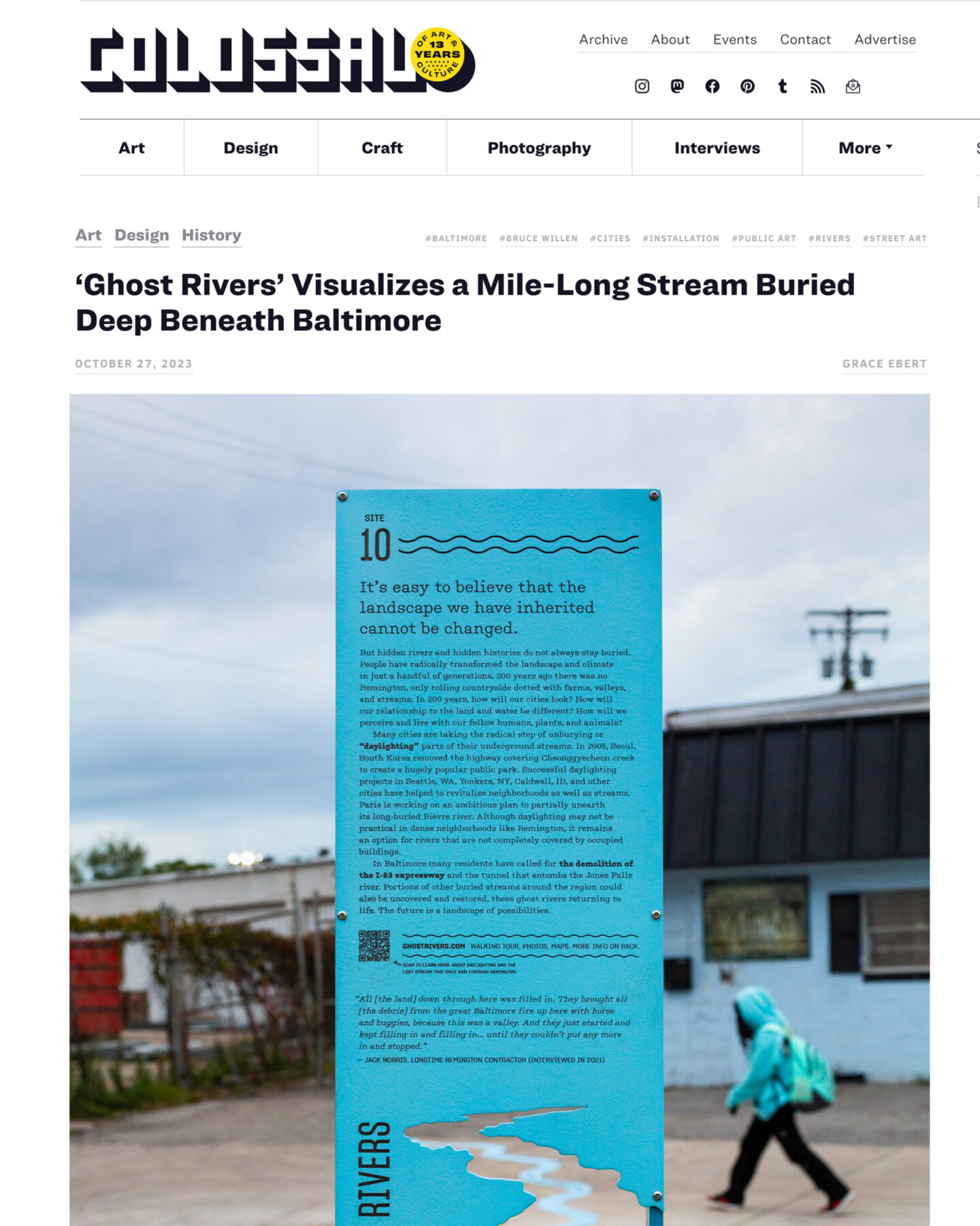 Colossal feature article on Ghost Rivers — ‘Ghost Rivers’ Visualizes a Mile-Long Stream Buried Deep Beneath Baltimore