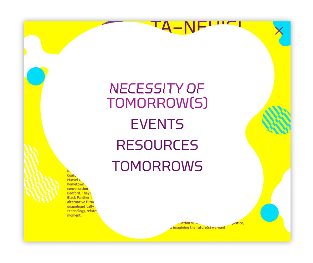 Website for the Baltimore Museum of Art's Necessity of Tomorrow Lecture series