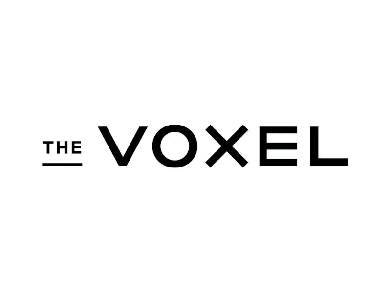 An animated, kinetic typography logo for the Voxel Theater